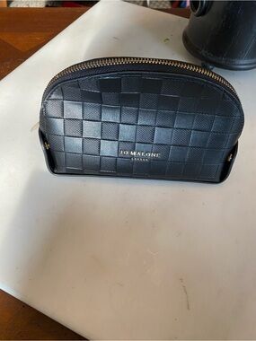Jo Malone Black Quilted Check Toiletry Pouch with Gold Zipper